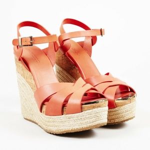 Jimmy Choo Leather Espadrille Sandals Wedges